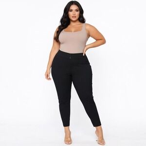 Tribal Pull On Skinny Ankle Pant Women XLP Black NWT